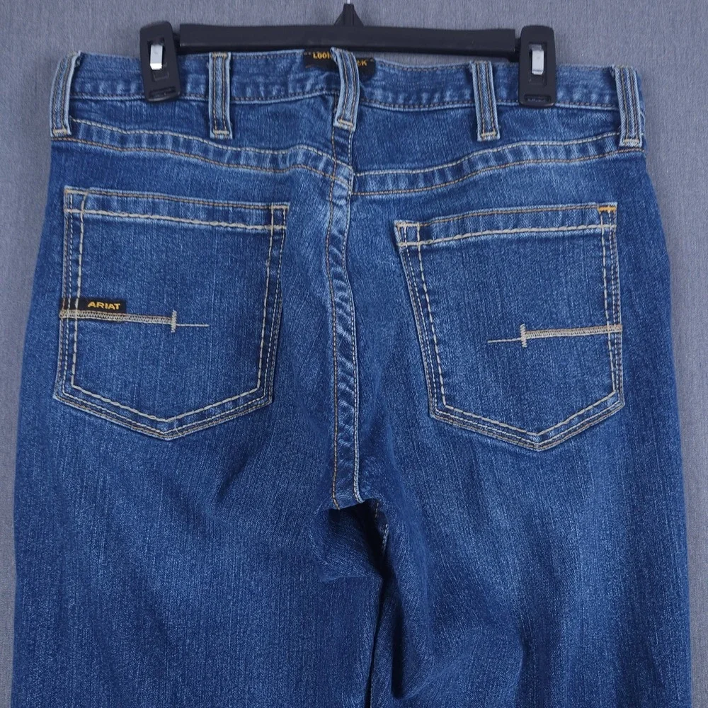 Ariat Rebar M5 Mens 34x32 (Fits 33x31) Ironside Straight Leg Stackable Denim